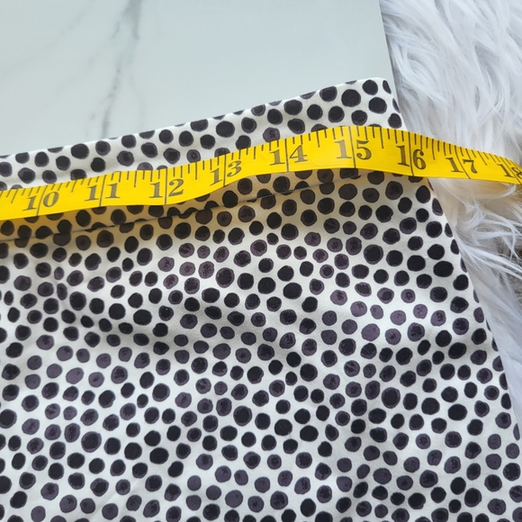 J. Crew White and Brown Pokadot Pencil Skirt Mid length Ladies Size 6 - Picture 7 of 9